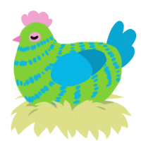 (unnamed), a grass and cerulean chicken with a bar pattern
