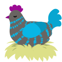 (unnamed), a grey and cerulean chicken with a bar pattern
