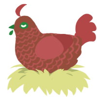 Tomato Soup, a russet and red chicken with a lace pattern
