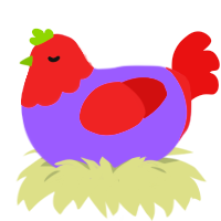 Street Bary, a lilac and red chicken with a head pattern