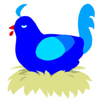 A ultramarine and sapphire chicken