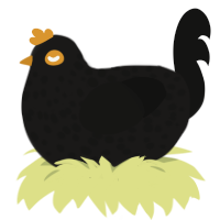 (unnamed), a sable and black chicken with a speckle pattern