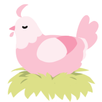 A rose chicken with a head pattern