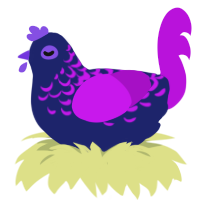 Lost at McDonalds, a navy and amethyst chicken with a half-lace pattern
