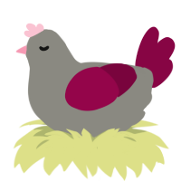 A ash and maroon chicken