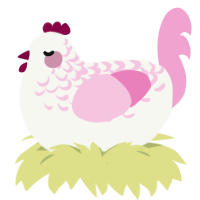 (unnamed), a white and pink chicken with a half-lace pattern