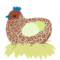 A russet and apple chicken with a double-lace pattern