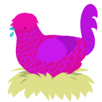 (unnamed), a fuchsia and amethyst chicken with a lace pattern