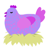 (unnamed), a lilac and orchid chicken with a speckle pattern