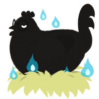 Spectre, a sable chicken with a lace pattern