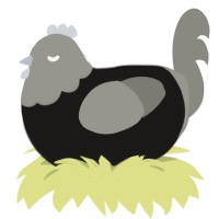 Black hole lost dad, a sable and ash chicken with a head pattern