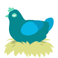(unnamed), a teal and cerulean chicken