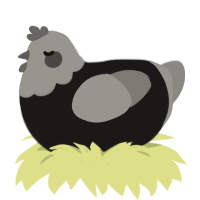 Grayscale, a sable and ash chicken with a head pattern