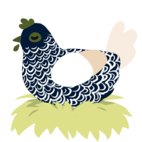 Storm Drain, a tumblr and cream chicken with a double-lace pattern
