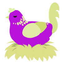 (unnamed), a amethyst and lemon chicken with a neck-speckle pattern