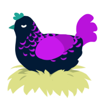 A tumblr and amethyst chicken with a half-lace pattern