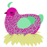 A fuchsia and spring chicken with a double-lace pattern