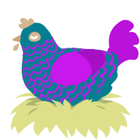(unnamed), a sea and amethyst chicken with a lace pattern