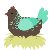 A bark and mint chicken with a half-lace pattern