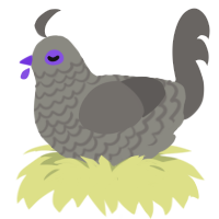 A ash and grey chicken with a lace pattern
