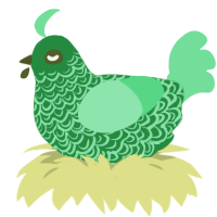 A viridian and spring chicken with a double-lace pattern