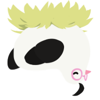 Spooky, a white and sable chicken