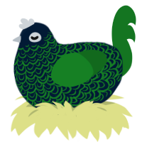 Peacock, a tumblr and leaf chicken with a double-lace pattern
