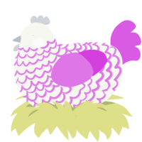 Berry Shaved Ice, a white and orchid chicken with a lace pattern