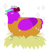 A orange and amethyst chicken with a head pattern