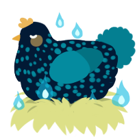 Binary, a tumblr and sea chicken with a speckle pattern