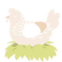 eggnog, a cream chicken with a half-lace pattern