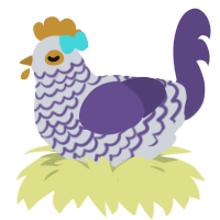 my OC Charity, a mist and overcast chicken with a lace pattern