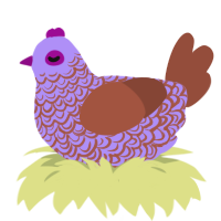 Old Reliable, a lilac and russet chicken with a double-lace pattern