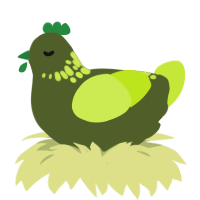 Car keys, a olive and lime chicken with a neck-speckle pattern