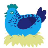 English Channel, a sky and navy chicken with a half-lace pattern