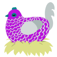 tv static, a amethyst and silver chicken with a lace pattern