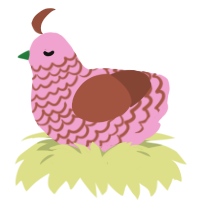 A pink and russet chicken with a lace pattern