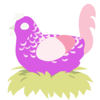 A orchid and rose chicken with a half-lace pattern
