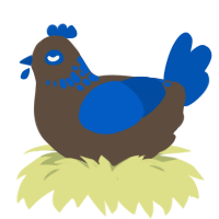 Aberrant, a bark and ultramarine chicken with a neck-speckle pattern