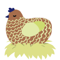 (unnamed), a brown and lemon chicken with a lace pattern