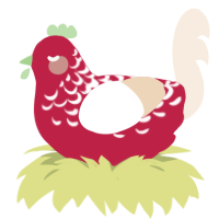 (unnamed), a crimson and cream chicken with a half-lace pattern