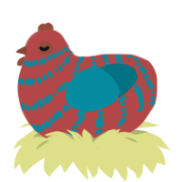(unnamed), a red and sea chicken with a bar pattern