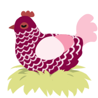 Sangria, a maroon and rose chicken with a lace pattern
