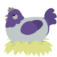 A silver and overcast chicken with a head pattern