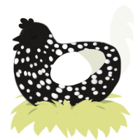 (unnamed), a sable and white chicken with a speckle pattern