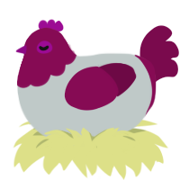 Moscato, a silver and wine chicken with a head pattern