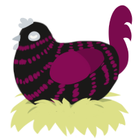 The Prophet, a sable and wine chicken with a bar pattern