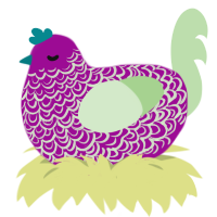 A plum and gluppy chicken with a double-lace pattern