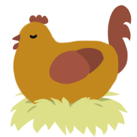 Genesis, a ochre and russet chicken