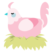 A rose chicken with a head pattern